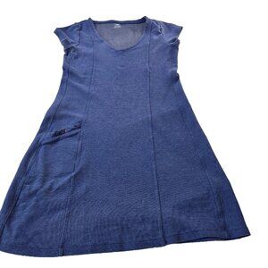Horny Toad Dress Women's Size Medium Blue Cap Sleeve V Neck